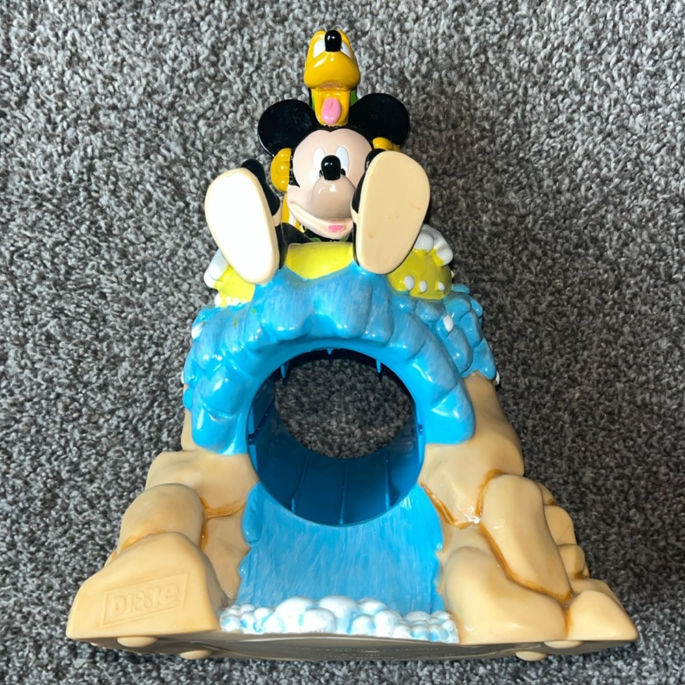 Vintage Dixie Cup Dispenser Mickey Mouse Pluto Disney Waterfall Splash Mountain - Picture 7 of 8